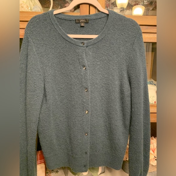 Jcrew Ribbed Cardigan with Jeweled Buttons - Picture 6 of 11